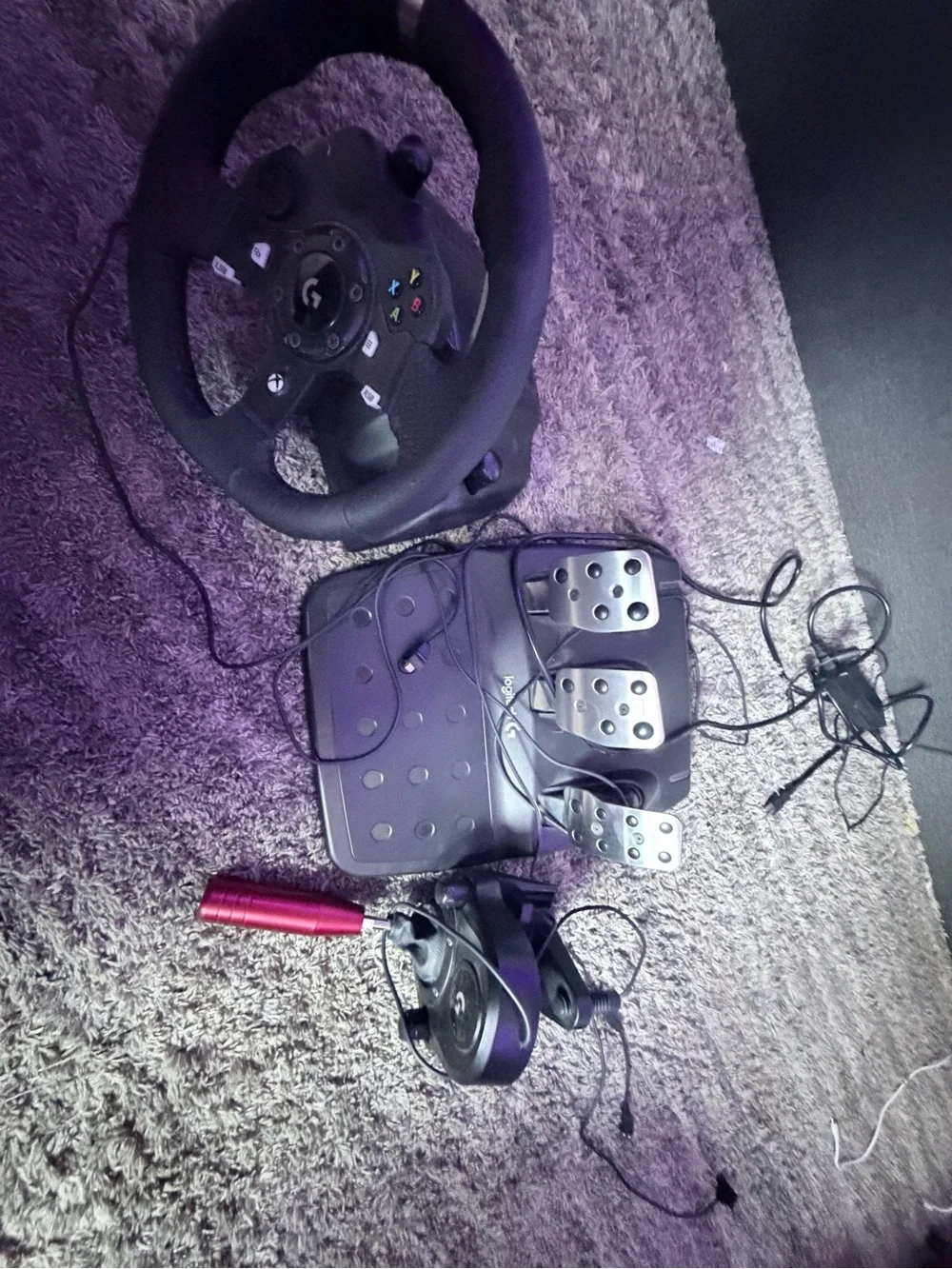 Logitech G Black Leather Steering Wheel Controller with Xbox Buttons